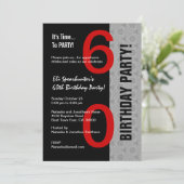 Invitation 60e anniversaire de l'Argent rouge moderne Noir D8 (Debout devant)