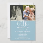 Invitation 60e anniversaire de mariage alors et maintenant 2  (Devant)