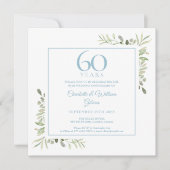 Invitation 60e Anniversaire de mariage aquarelle verdure (Devant)