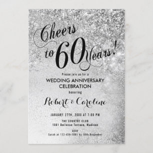 Invitation 60e Anniversaire de Mariage Argent