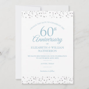 Invitation 60e anniversaire de mariage Changement de date Con