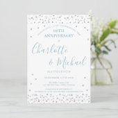 Invitation 60e Anniversaire de Mariage coeurs Confettis Signa (Debout devant)