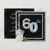 Invitation 60e anniversaire de mariage de diamant (Devant / Derrière)