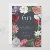 Invitation 60e anniversaire de mariage de diamant Rose de cam (Devant)