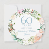 Invitation 60e anniversaire de Mariage de diamant Roses de pa (Devant)