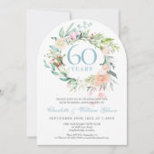 Invitation 60e anniversaire de Mariage diamant Arc floral Ros (Devant)