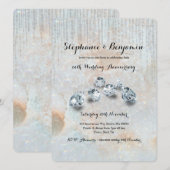 Invitation 60e Anniversaire de Mariage Diamant Céleste Chic (Devant / Derrière)