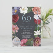 Invitation 60e anniversaire de mariage diamant Rose de campag (Debout devant)