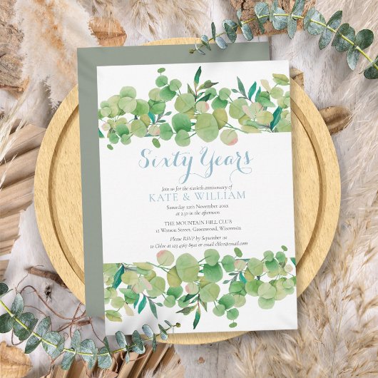Invitation 60e Anniversaire de Mariage Diamant Verdure