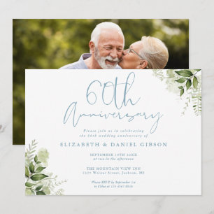 Invitation 60e anniversaire de mariage Floral de v