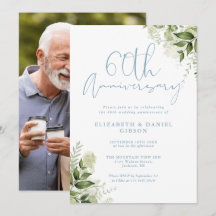 Invitation 60e anniversaire de mariage Floral de v