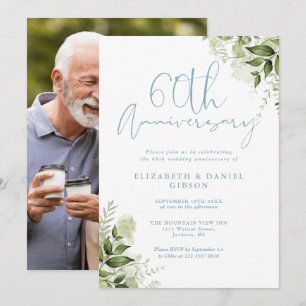 Invitation 60e anniversaire de mariage Floral de v