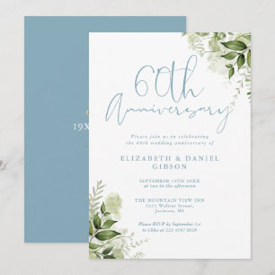 Invitation 60e Anniversaire de Mariage Floral de Verdure