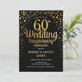 Invitation 60e anniversaire de mariage - Noir et or (Debout devant)