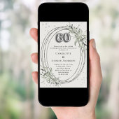 Invitation 60e anniversaire de mariage perle gris verdure