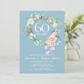 Invitation 60e Anniversaire de Mariage Roses de Campagne Flor (Debout devant)