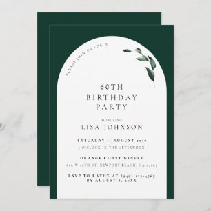 Invitation 60e anniversaire d'Emerald Green Arch Botanique