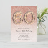 Invitation 60e anniversaire des femmes Rose Parties scintilla (Debout devant)