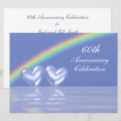 Invitation 60e Anniversaire Diamond Hearts (Devant / Derrière)