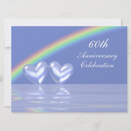Invitation 60e Anniversaire Diamond Hearts (Devant)