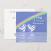 Invitation 60e Anniversaire Diamond Hearts (Devant / Derrière)