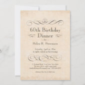 Invitation 60e anniversaire Dîner fête manger boire et être j (Dos)