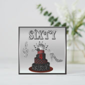 Invitation 60e anniversaire Disco Diva Cake Sparkle High Heel (Debout devant)