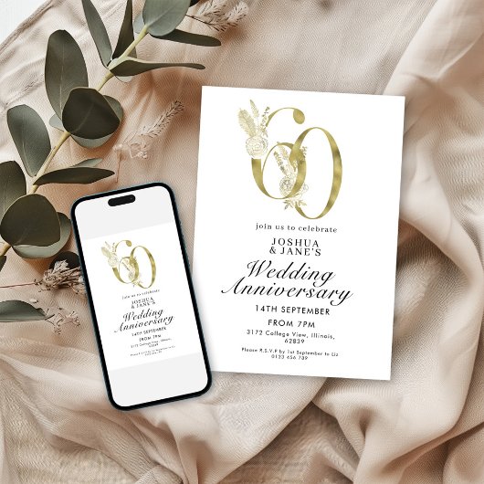 Invitation 60e anniversaire du Mariage