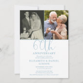 Invitation 60e anniversaire du Mariage Alors et maintenant 2  (Devant)