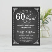 Invitation 60e anniversaire du Mariage - Chalkboard White (Debout devant)