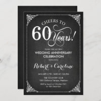 60e anniversaire du Mariage - Chalkboard White