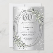 Invitation 60e anniversaire du mariage diamants argentés (Devant)