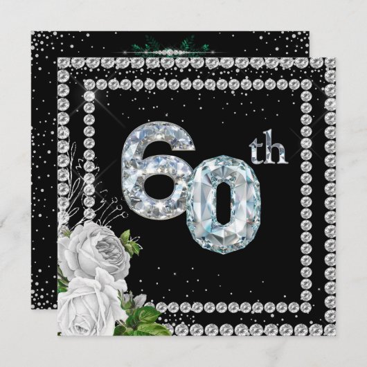 Invitation 60e anniversaire du Mariage Diamond (Devant / Derrière)