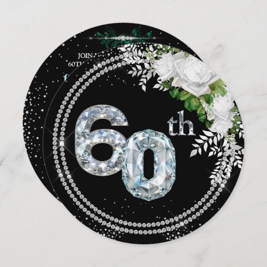 Invitation 60e anniversaire du Mariage Diamond (Devant / Derrière)