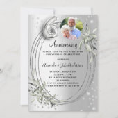 Invitation 60e anniversaire du mariage photo diamant argent (Devant)