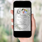 Invitation 60e anniversaire du mariage photo diamant argent