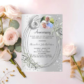 Invitation 60e anniversaire du mariage photo diamant argent