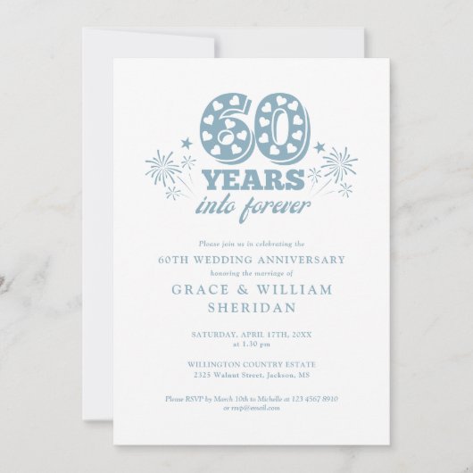 Invitation 60e anniversaire du Mariage pour toujours (Devant)
