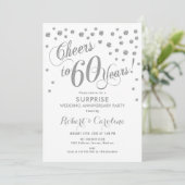Invitation 60e anniversaire du Mariage surprise - Blanc & Arg (Debout devant)
