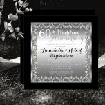 Invitation 60e anniversaire élégant de l'argent et des diaman<br><div class="desc">Une élégance opulente encadre ce design d'invitation mariage anniversaire dans un design diamant à échalotes unique avec des diamants en fonte au centre avec des étincelles imbriquées. Le texte est dégradé pour l'effet. Design original par Holiday Hearts Designs (tous droits réservés). Si vous avez besoin d'aide pour customiser à vos...</div>