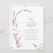 Invitation 60e anniversaire Elégant Fleur sauvage aquarelle f (Devant)