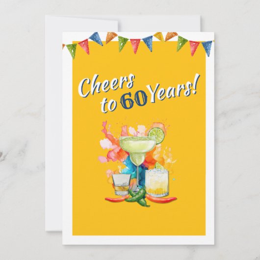 Invitation 60e anniversaire encourage à 60 ans Fiesta mexicai (Dos)