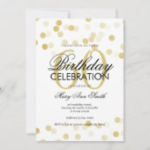 Invitation 60e anniversaire Faux Gold Foil Parties scintillan (Devant)