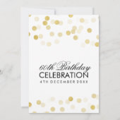 Invitation 60e anniversaire Faux Gold Foil Parties scintillan (Dos)