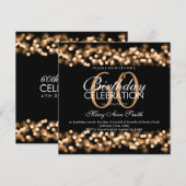 Invitation 60e anniversaire Faux Gold Hollywood Glam (Devant / Derrière)