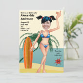 Invitation 60e anniversaire femme 🎉 Beach Bikini Party (Debout devant)