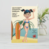 Invitation 60e anniversaire femme 🎉 Beach Bikini Party (Debout devant)