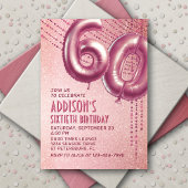 Invitation 60e anniversaire femme Rose or