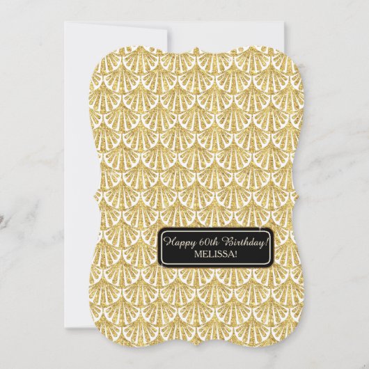 Invitation 60e Anniversaire Fête Glam Grand Gatsby Style (Devant)