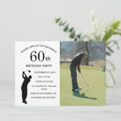 Invitation 60e Anniversaire Fête Golfer Papa Par Golf Photo (Debout devant)